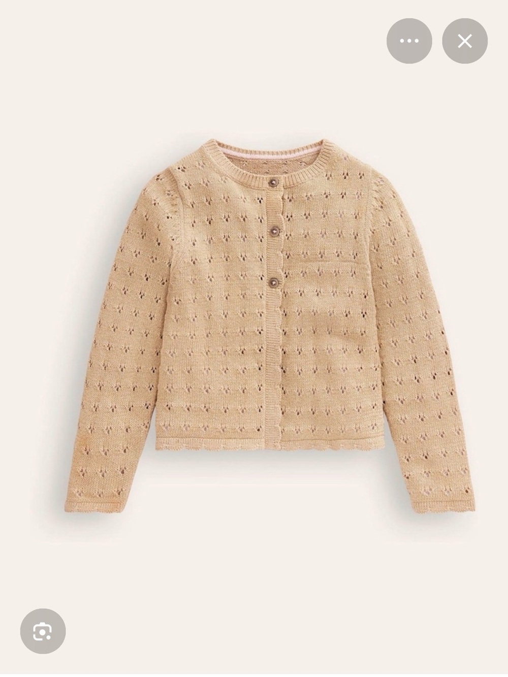 Mini Boden Sparkle Occassion Cardigan Sweater Gold 2-3T